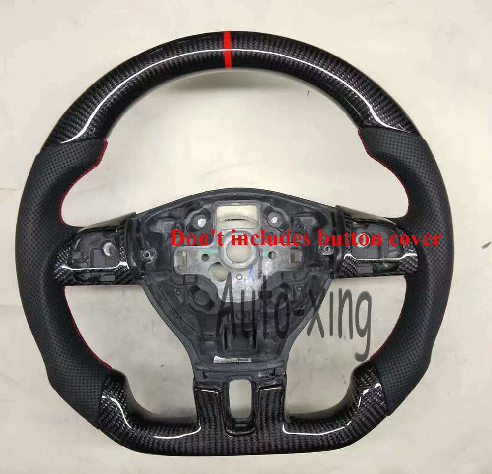for VW for VW T5.1 for Golf 5 Mk5 GTI R32 Custom Real Carbon Fiber Flat Steering Wheel