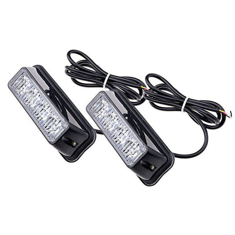 2PC 4LED Waterproof Car Truck Emergency Strobe Flash Driving Light Red Lamp Bar