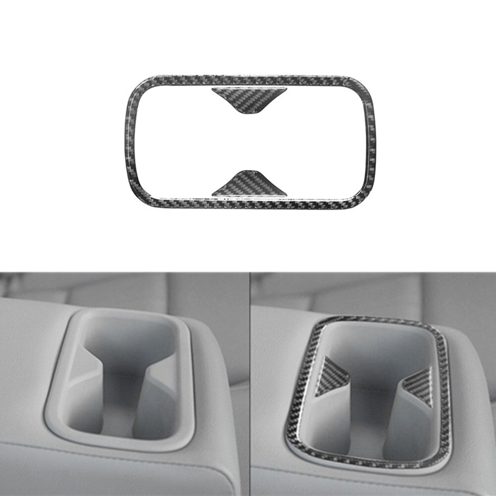 Carbon Fiber Rear Cup Holder Outer Frame Cover Trim for Nissan Altima 2019-2022