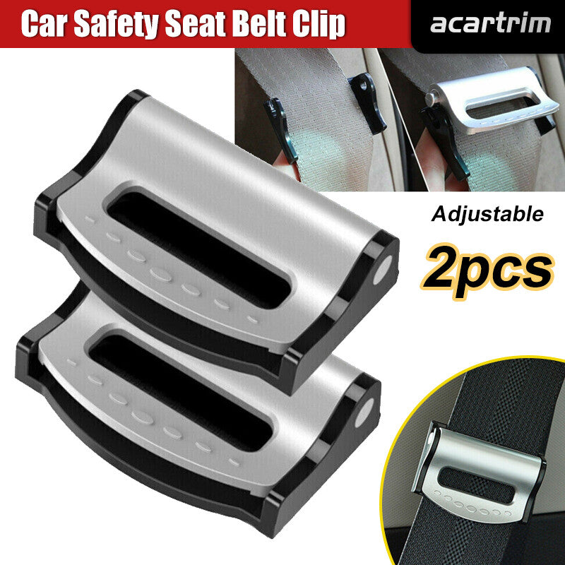 2pcs Car for Seat Belt Adjuster Stopper Buckle Strap Improves Safe Comfort Clips