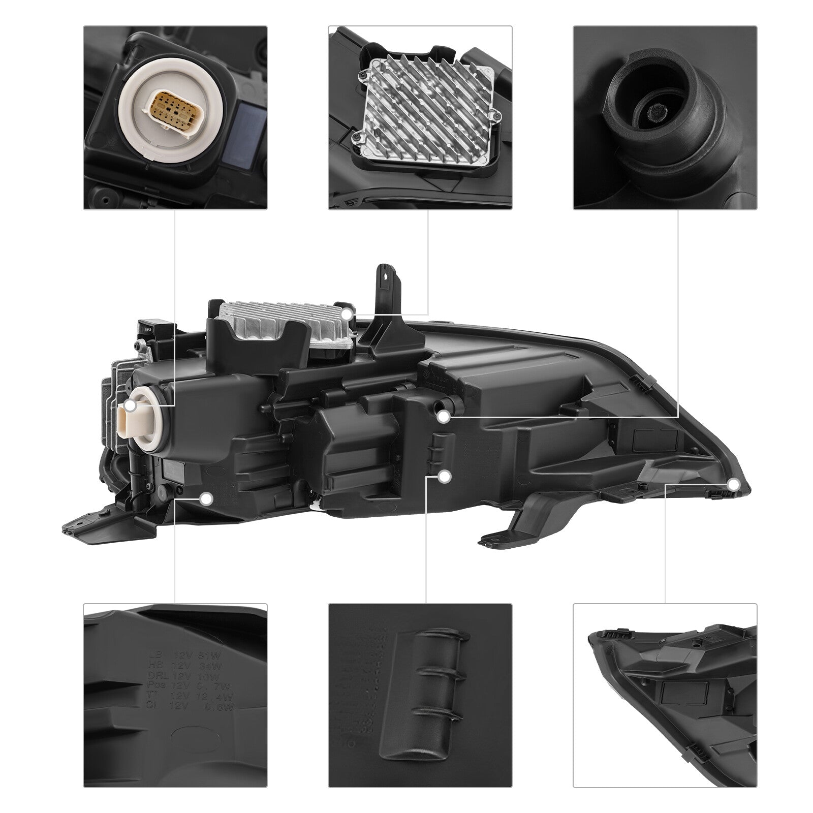 Right passenger-side headlights for 2021, 2022, and 2023 for BUICK ENVISION LED lights.