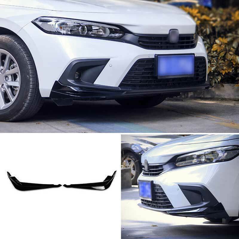2X for Honda for Civic 2022-2023 Front Bumper Corner Guard Side Skirt Splitter Black