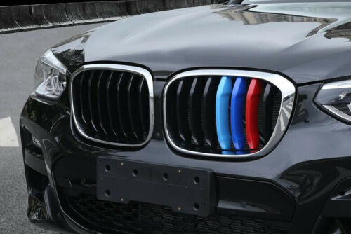 for BMW X3 X4 2018-2021 3-Color Front Center Mesh Grille Grill Strips Cover Trim