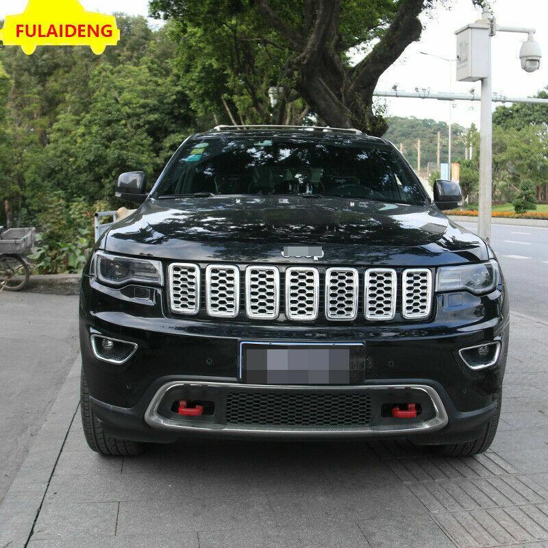 7PCS for Jeep Grand Cherokee 17-20 Honeycomb Front Grille Car Grill Mesh Inserts