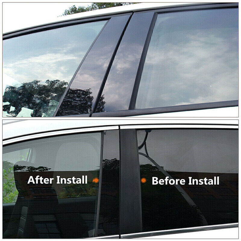 for BMW E46 4-door sedan/saloon 1998-05 Piano Black Pillar Post Door Window Trim