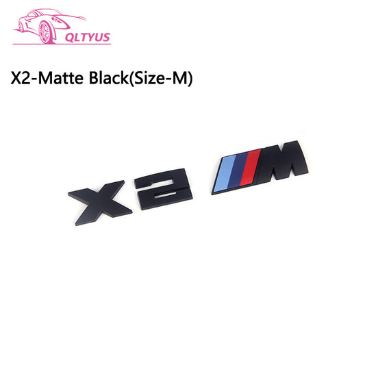for BMW Black M Series X2M Trunk Emblem Size Middle Lettering Decal Badge Set