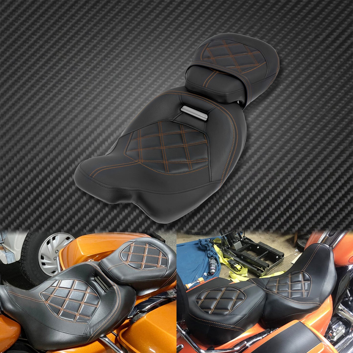 Driver + Passenger for Seat Fit for Harley Touring Street Glide Road King 2009-2022