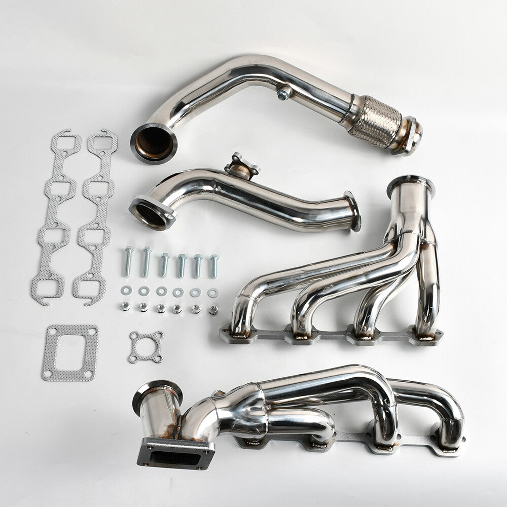 For 1990-1993 for Ford for Mustang 5.0L Exhaust Manifold Header Polished Silver US STOCK