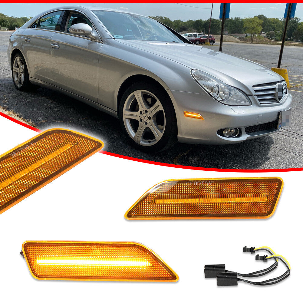 Suitable for 06-11 for Benz W219 CLS class amber LED side marker lights and front fender lights 2X
