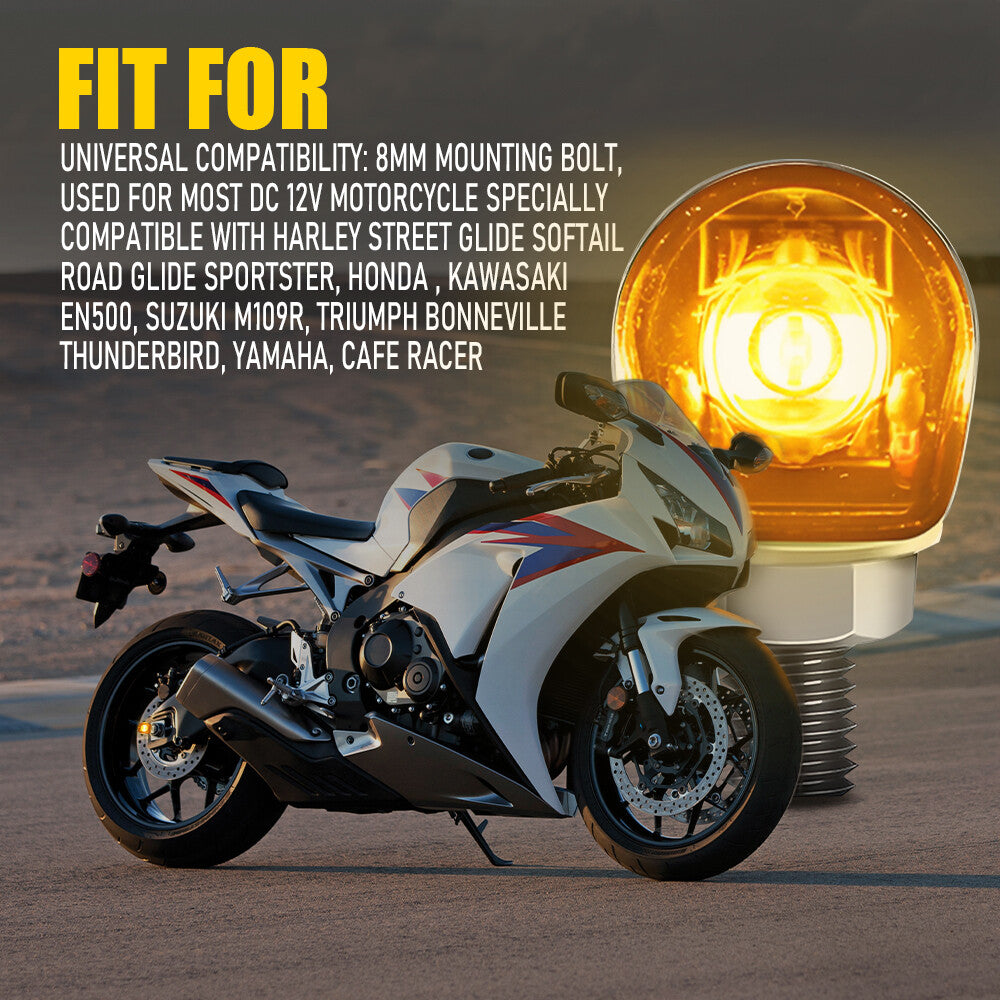 2X LED Turn Motorcycle Signals Indicator Amber Blinker Light Universal Lamp for Mini