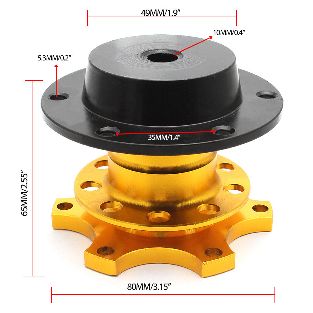 Sports Steering Wheel Quick Release Snap Off Boss Kit Hub Adapter Gold Universal