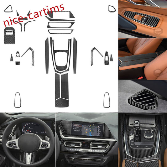 29Pcs Carbon Fiber Interior Full Set Decorative Trim Kits for BMW Z4 G29 2019-22