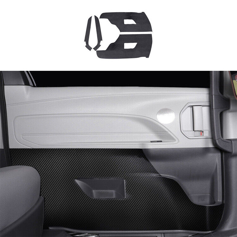 4P Carbon Fiber Leather Inner Door Anti-Kick Panel Trim for Toyota for Sienna 21-24