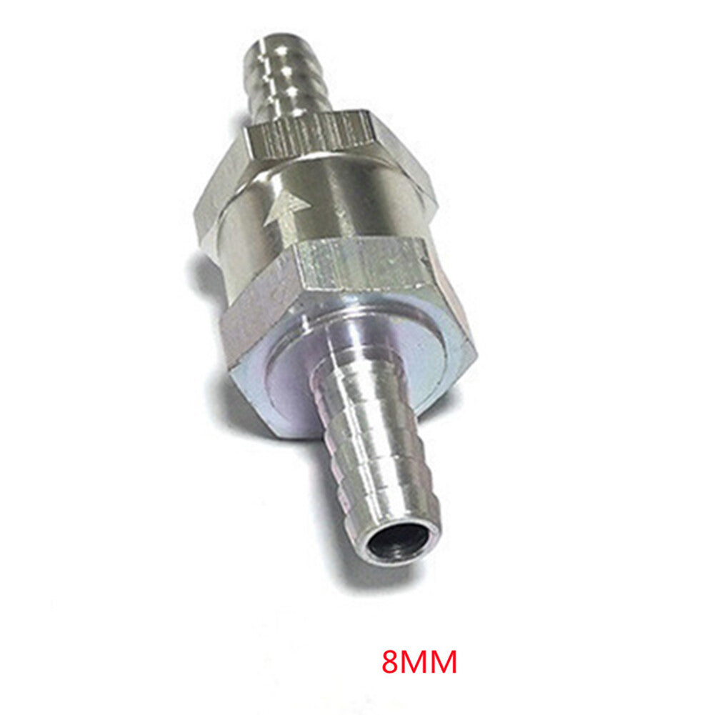 For Gas or Diesel fuel 8mm Silver 1x One way Check valve Non Return Inline