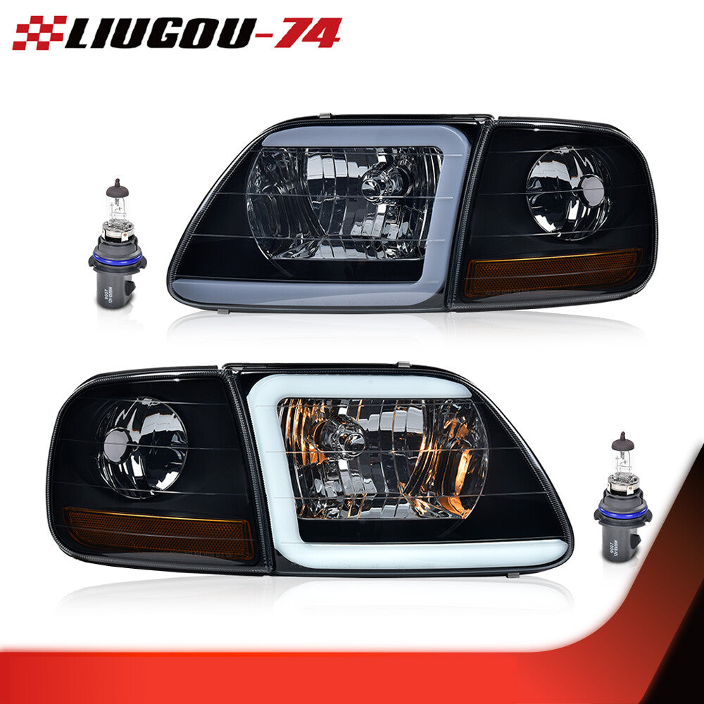 LED tube headlights and corner parking lights with smoke effect suitable for 97-04 F150 Expedition