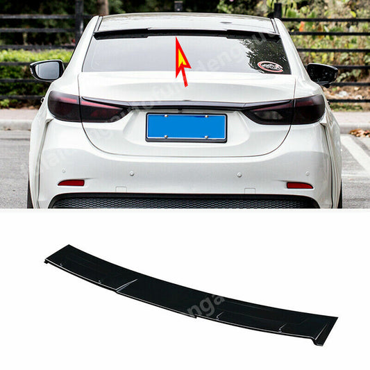 for Mazda 6 Atenza 2019-21 Glossy Black Rear Window Roof Lip Spoiler Visor Trim