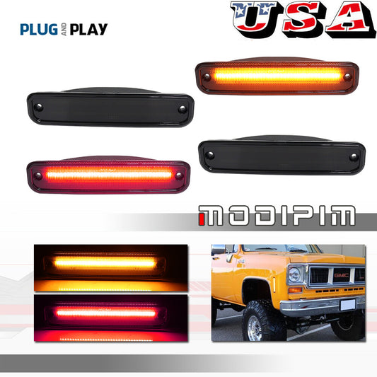 Suitable for 1975-1980 for Chevrolet for GMC Blazer Suburban pickup trucks. LED side marker lights in amber and red.