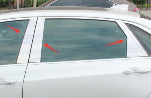 6P for Cadillac CT6 2016-2019 Chrome Stainless Window BC Pillar Posts Cover Trim