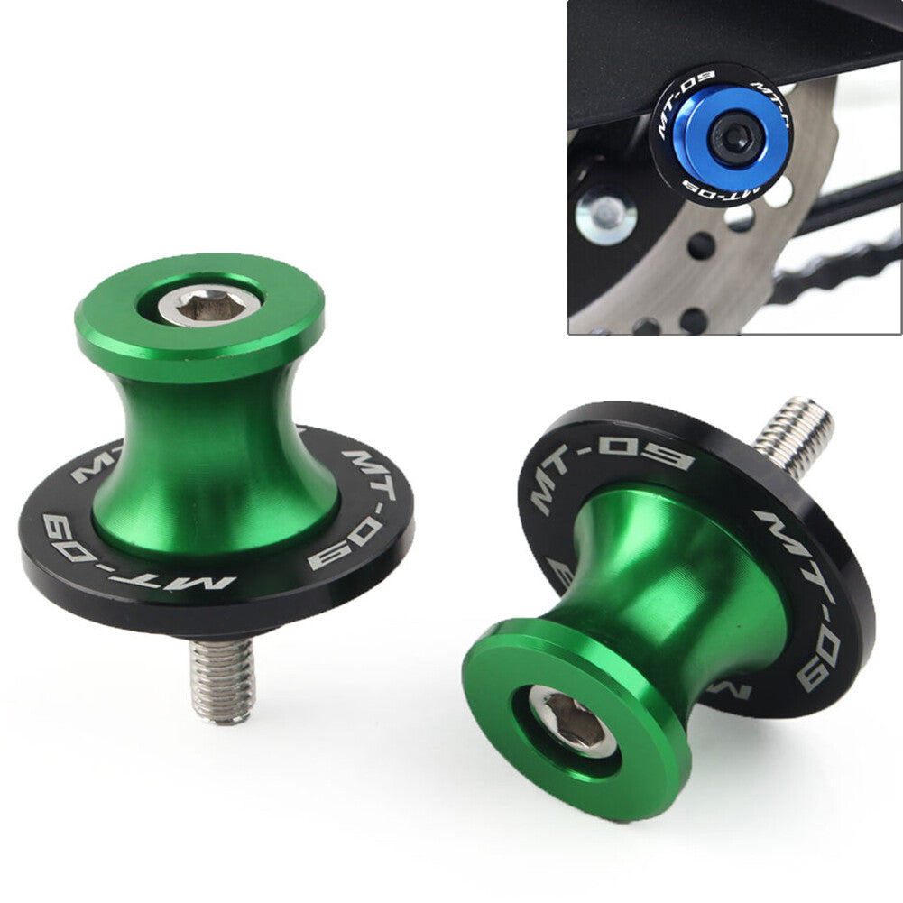for YAMAHA MT-09 FZ09 2013-2022 Green Swingarm Spools M6 Stand Screws Slider