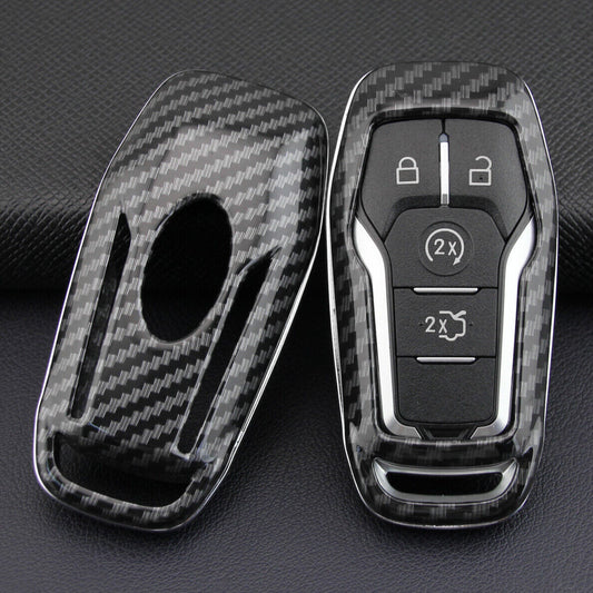 for Ford 2013-2019 Carbon Fiber Hard for Smart Key Fob Case Shell Cover Accessories