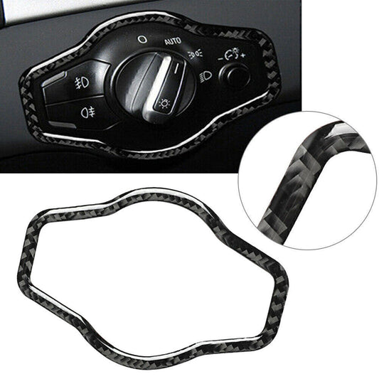 Headlight Switch Sticker Cover Trim for Audi A4 B8 A5 Q5 2009-2016 Carbon Fiber