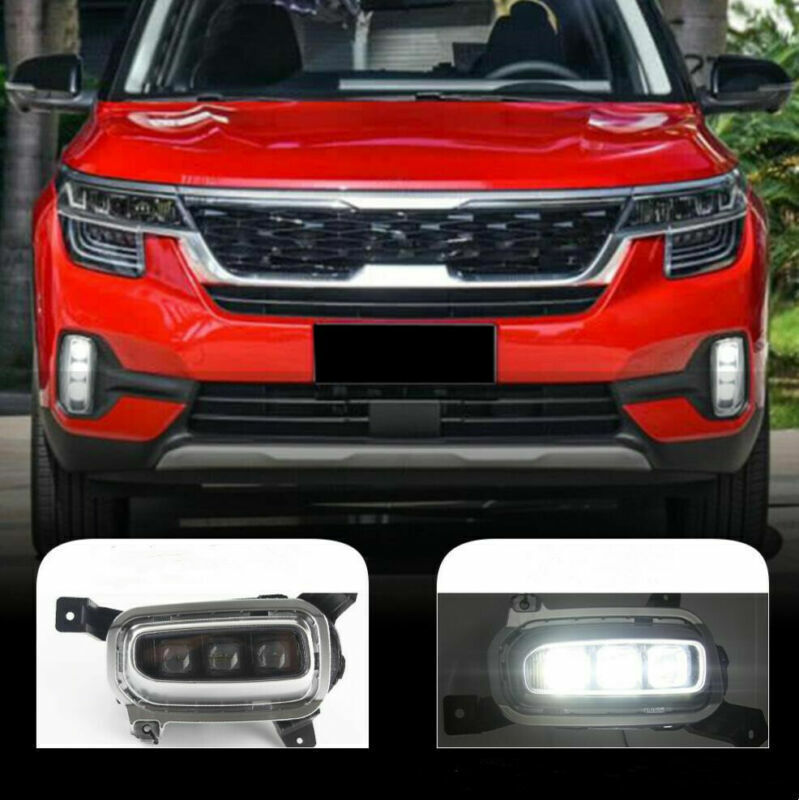 for Kia Seltos 2020-23 LED DRL Daytime Running Light Fog Lamp Bumper Turn Signal