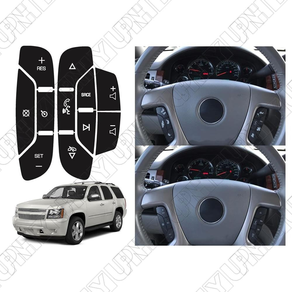 Steering Wheel Radio Control Button Stickers for Chevrolet Silverado 1500 07-14