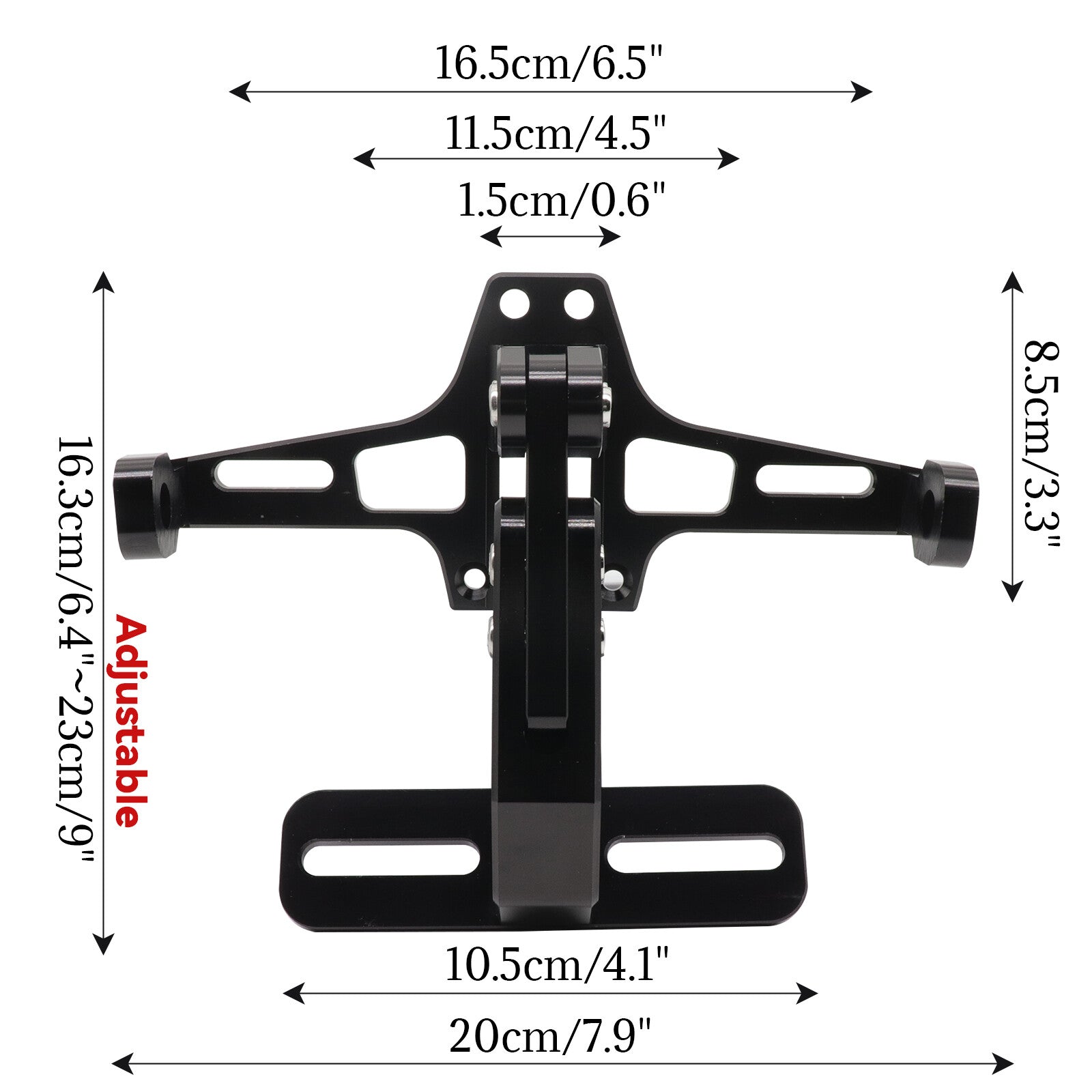 Universal Motorcycle License Number Plate Holder Tail Tidy Bracket LED CNC Black