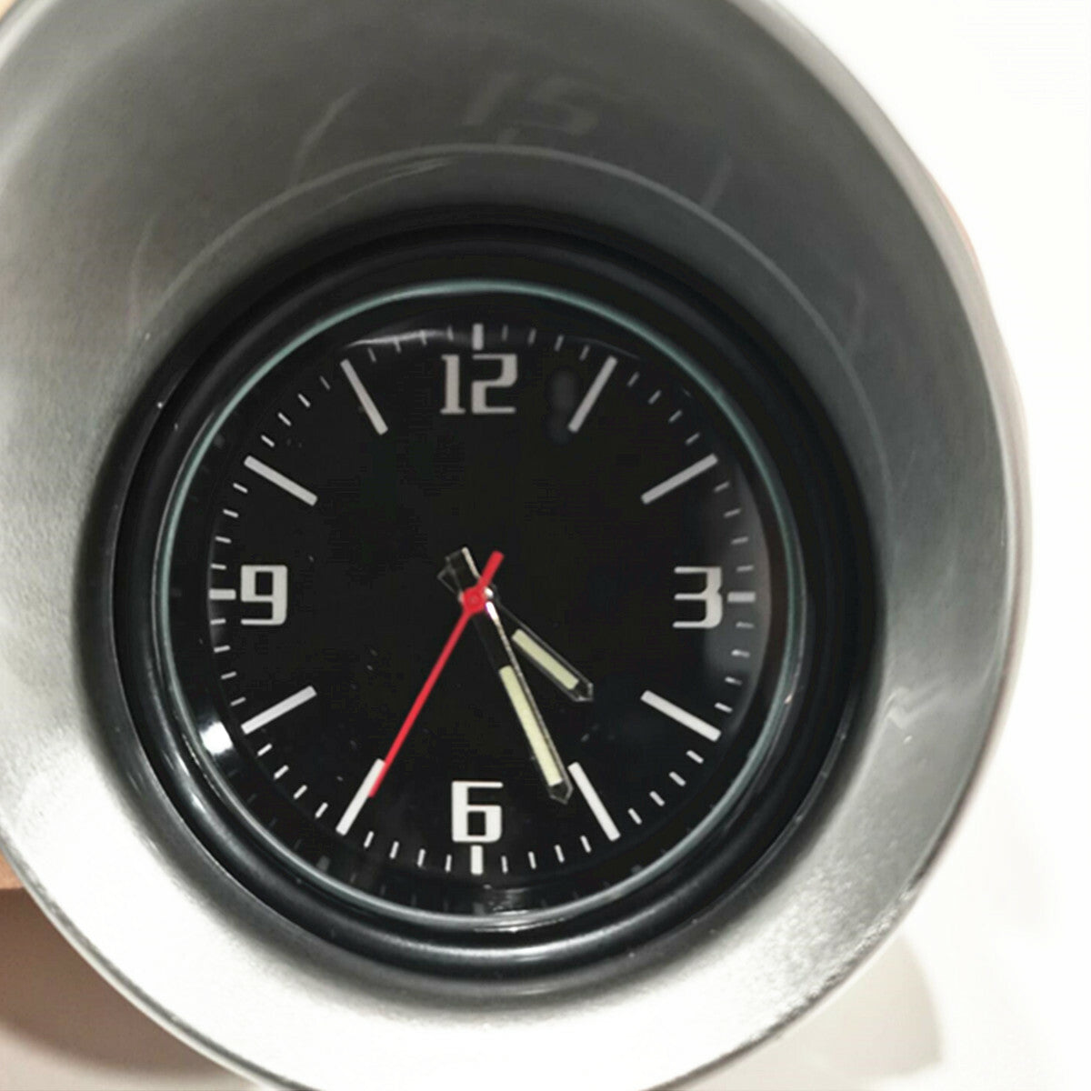 Silver Pointer Clock Round Display Car Truck Interior Accessories Dash Mount