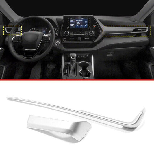 Matte Silver Center Console Dashboard Strip Trim for Toyota Highlander 2020-2023