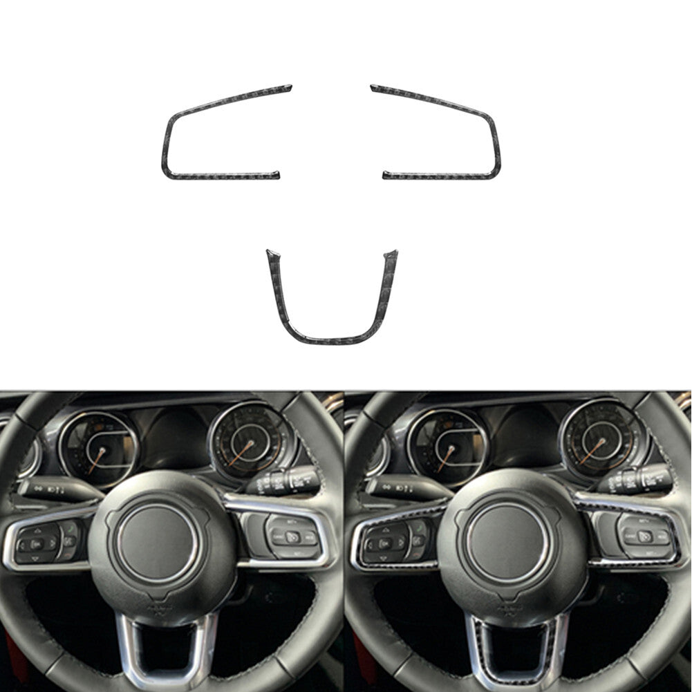 Carbon fiber steering wheel frame trim for Jeep for Wrangler Jl 2018 + gladiator 2020 +