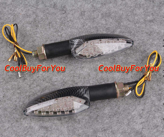 Plastic LED Bulbs Turn Signals Lights Winkers Stripe Black Set Universal 2pcs