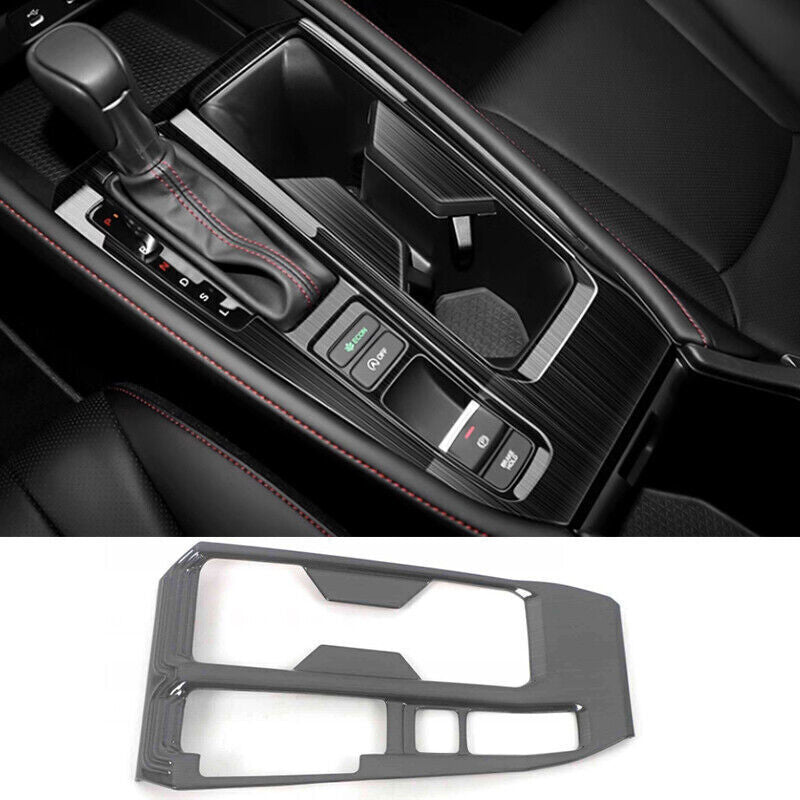 Black Steel Inner Gear Shift Panel Frame Cover Trim for Honda Accord 2023-2024