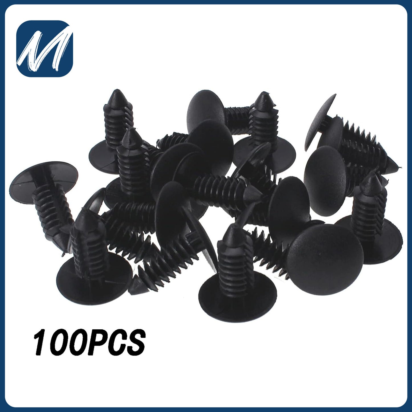 100X 8mm Bumper Clips Auto Car Hole Plastic Rivets Fastener Fender Push Pin NEW