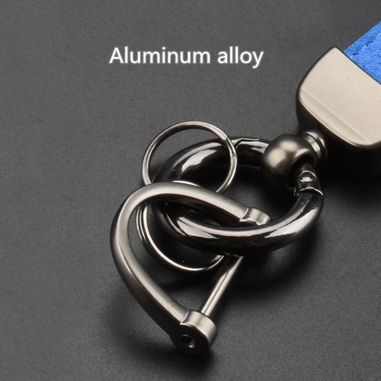 Black suede horsehair keychain/key ring for Audi A3
