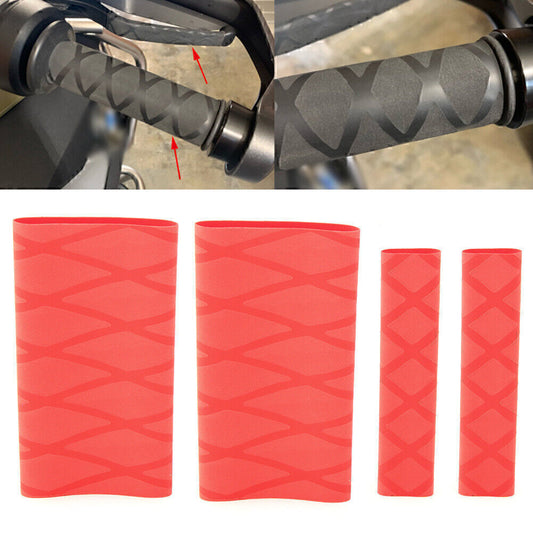 Anti-slip handlebar grips, heat shrink handlebar protectors, suitable for BMW R1200GS and R1250GS, red.