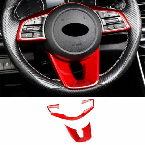 for Kia Seltos 2020-2023 Red ABS Inner Steering Wheel button Frame Cover Trim 2