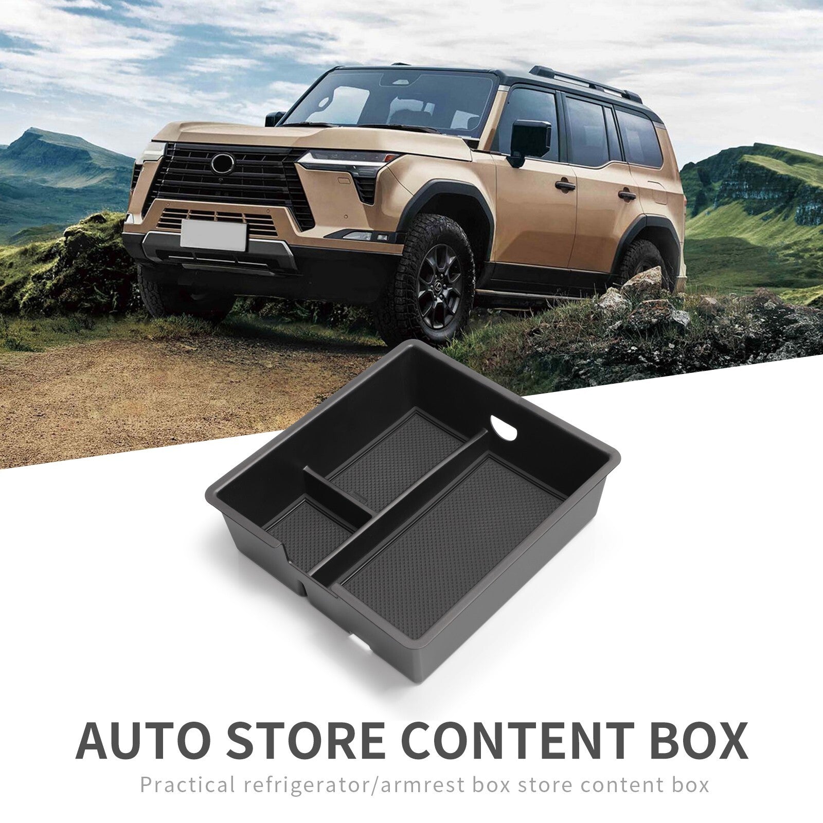 for Lexus GX 550H 2024 2025 Center Console Armrest Storage Box Tray Organizer