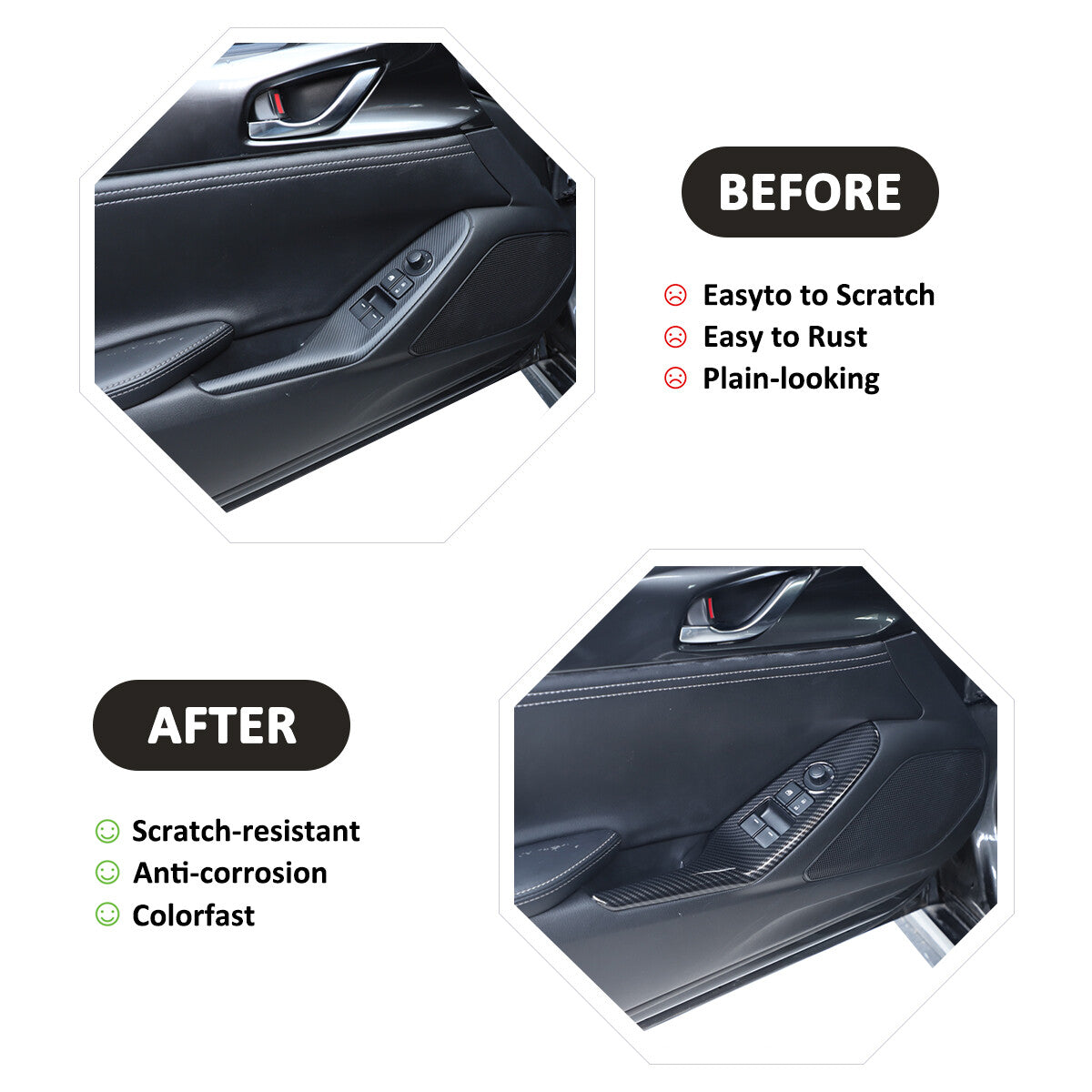 Genuine carbon fiber center console side trim cover for BMW X5 2015-2019
