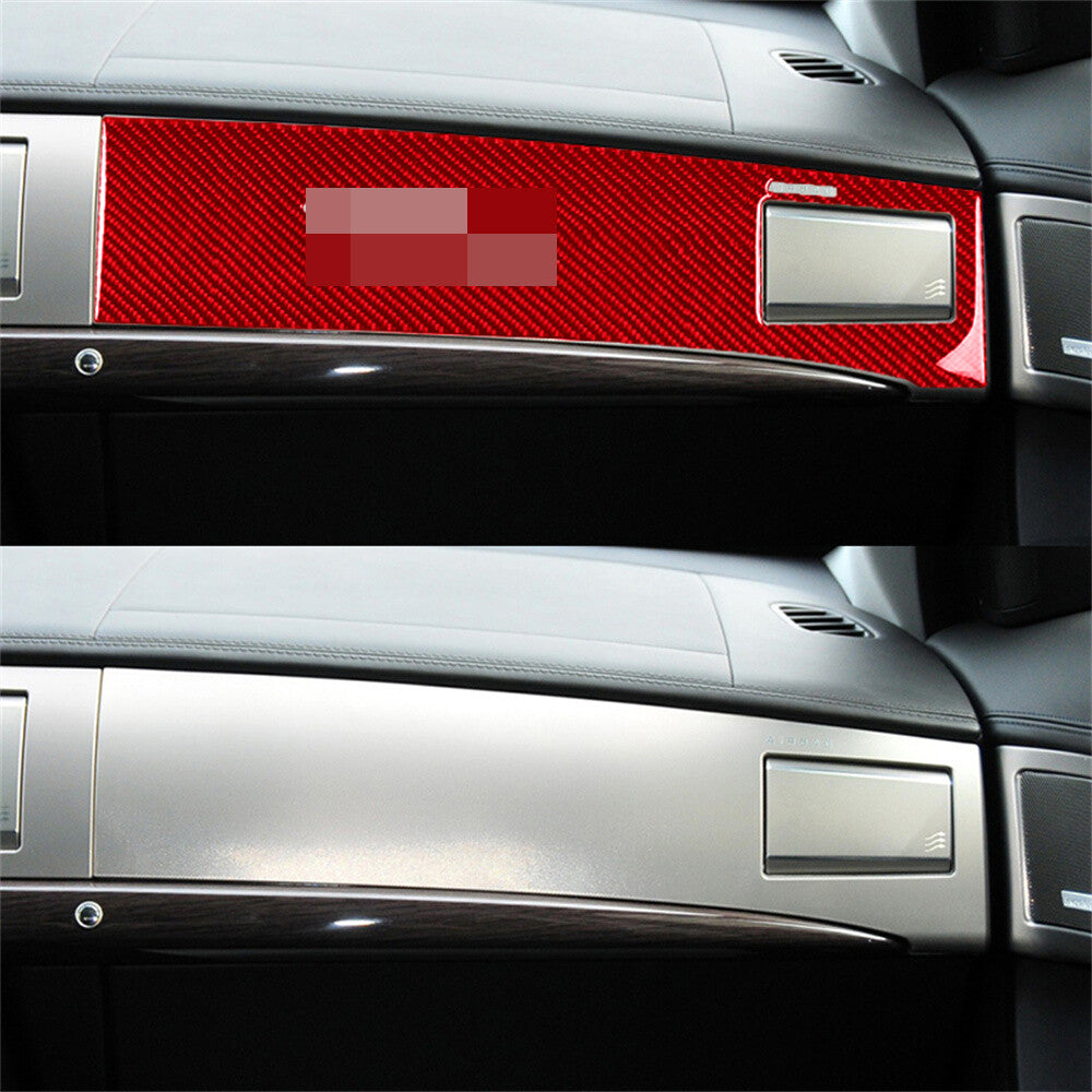 Red Carbon Center Console for Co -pilot Dashboard Panel Cover for Jaguar XF 2009-2011