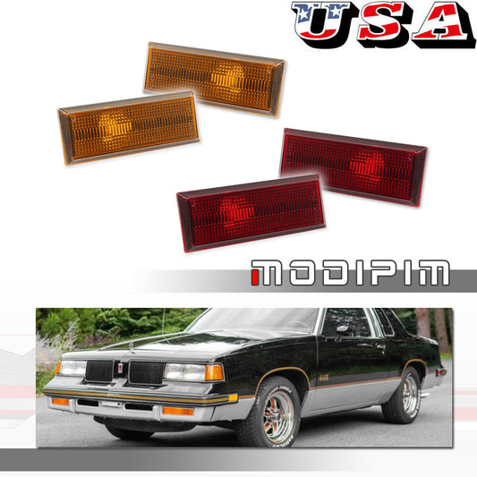 Applicable to 1981-1988 for Oldsmobile Cutlass 442 front and rear bumper side marker lights LH/RH