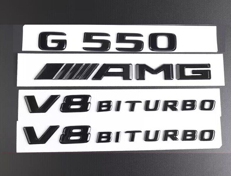 G550 SUV AMG V8 BITURBO Rear Star Emblem glossy Black Badge Set G Class W463