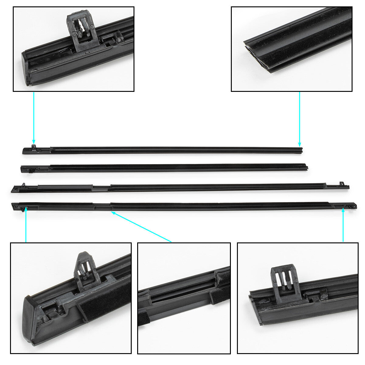 92170765 Suitable for Holden Sedan Commodore VT VX VY V Black Door and Window Belt Mold Kit