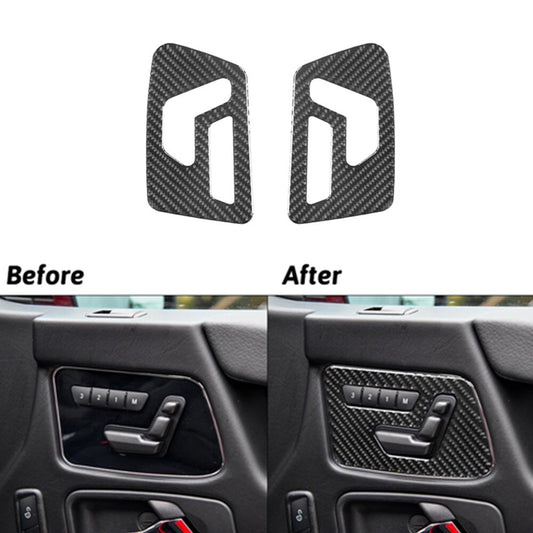 Carbon Fiber Front Door for Seat Adjustment Cover Trim for Mercedes G-Class 2013-18