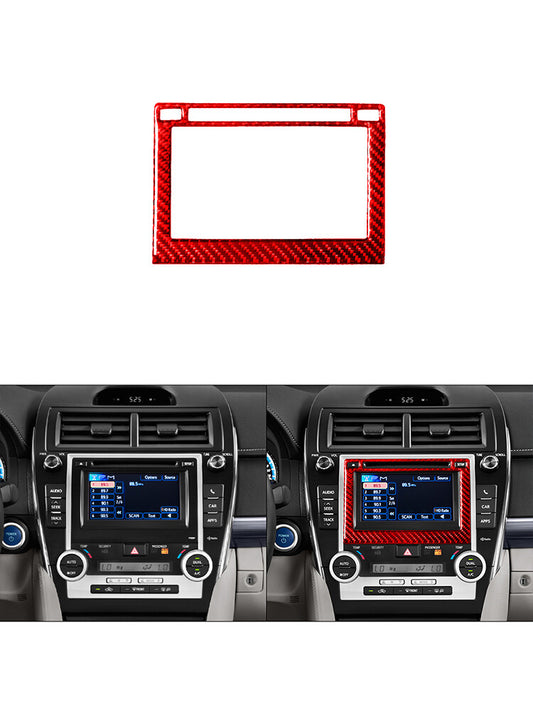 Red Carbon Fiber Console GPS Navigation Panel Trim Cover for Toyota for Camry Type A