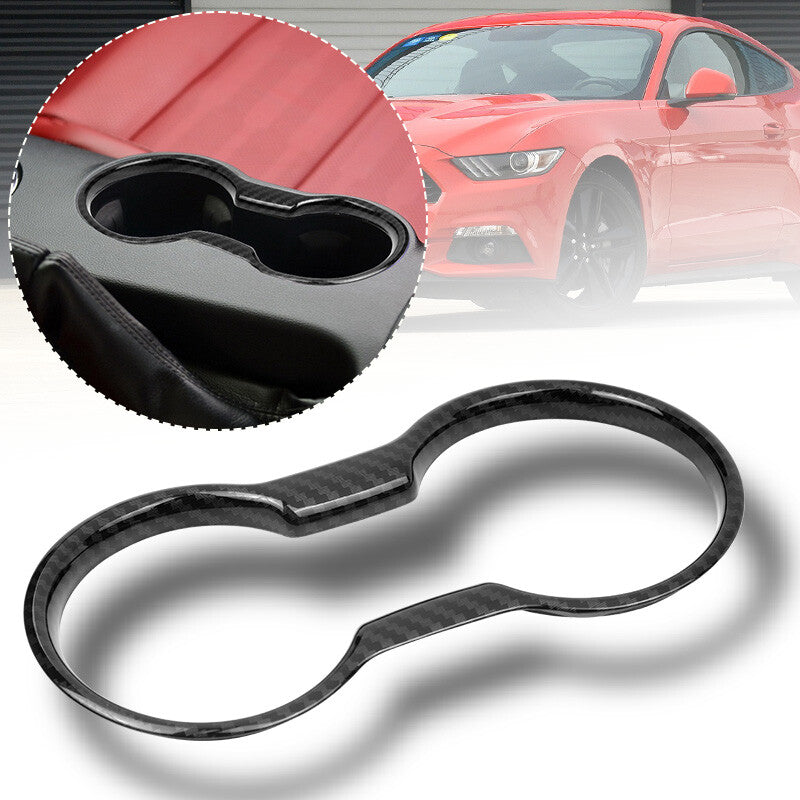 Cup Holder Cover for Ford for Mustang 2015-2022 Carbon Fiber Interior Trim Molding