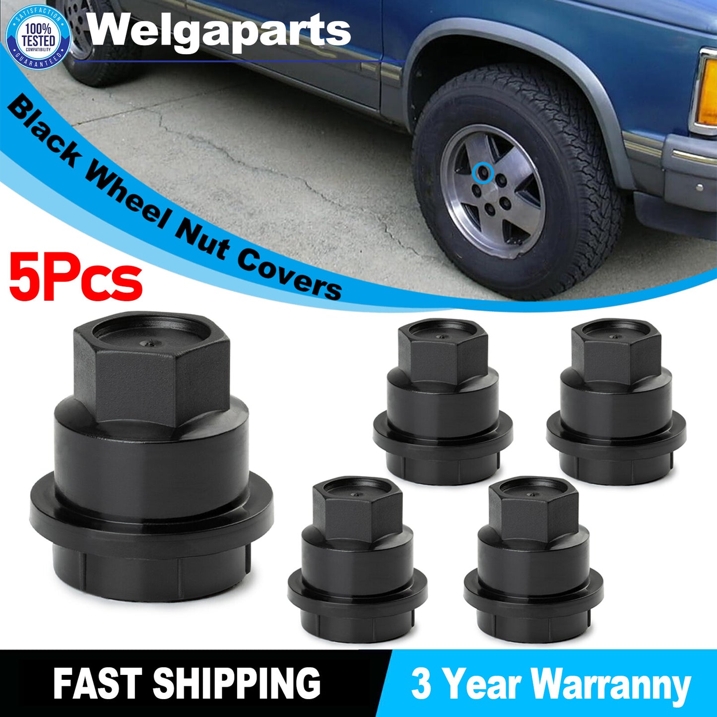 5X Black Lug Nut Covers Cap 15661036 for Chevrolet Blazer for Gmc Jimmy Sonoma
