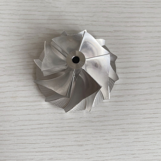 Custom reverse 6+6 blade 57.04/76.13 mm performance billet compressor wheel