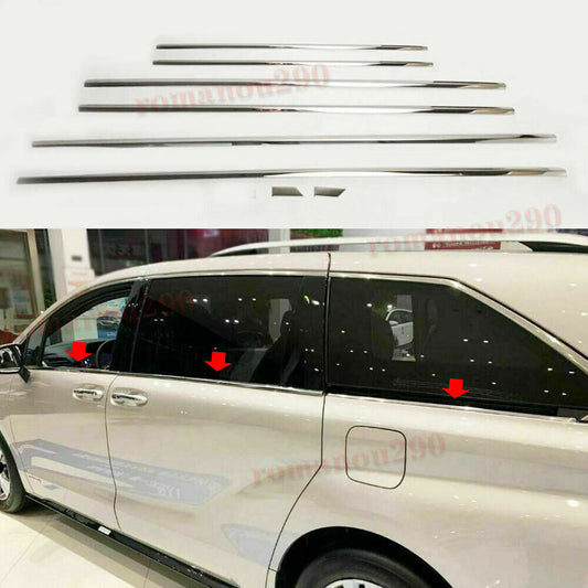 8P Chrome Side Window Down Molding Strip Cover Trim for Toyota for Sienna 2021-2023