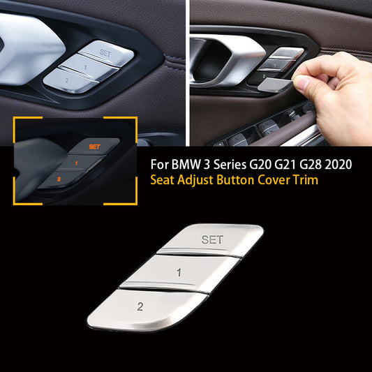 for BMW 3Series G20 G21 G28 2020 Silver ABS for Seat Memory Adjust Button Cover Trim